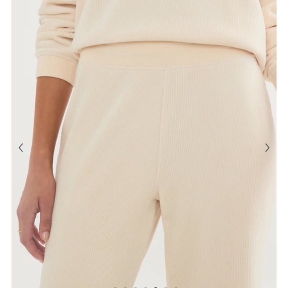 Marine Layer Cord Velour V-Neck Sweatshirt Velour Wide Leg Pant SET - Picture 7 of 8